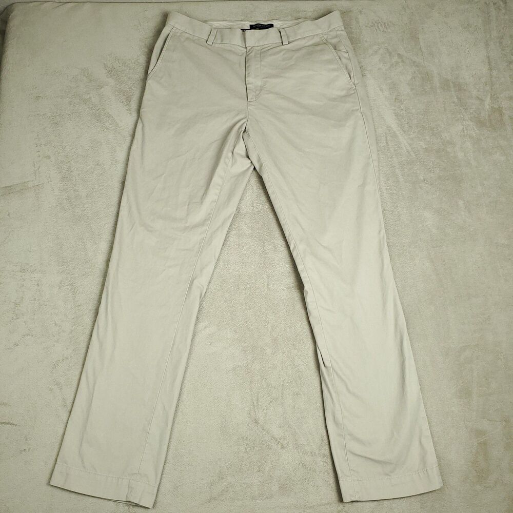 Banana Republic Aiden Chino Pants Mens 32x32 Beige Khaki Regular Fit Casual
